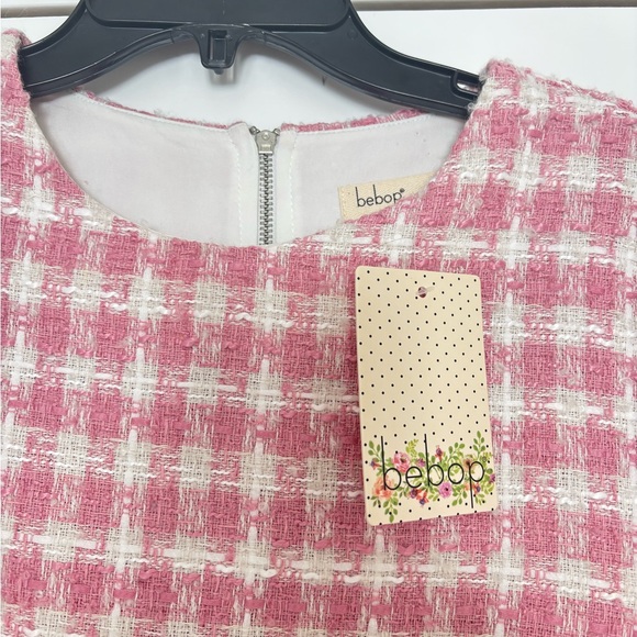 BeBop Pink and White Tweed Mini Dress - Picture 5 of 9